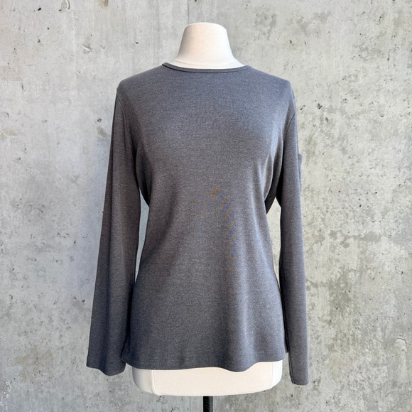 Lauren Ralph Lauren Tops - Vintage Women's Lauren Ralph Lauren XL Gray Long Sleeve Arm Cargo Pocket Tee